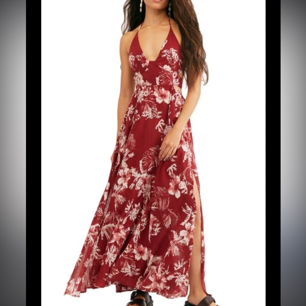 Free People Lille Dress Wine NWOT